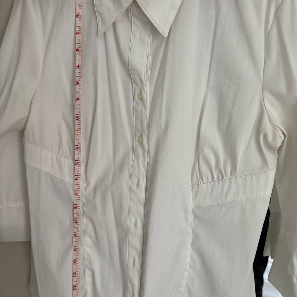 Jessica White Collared Button-Up Blouse / Y2K - Picture 4 of 8